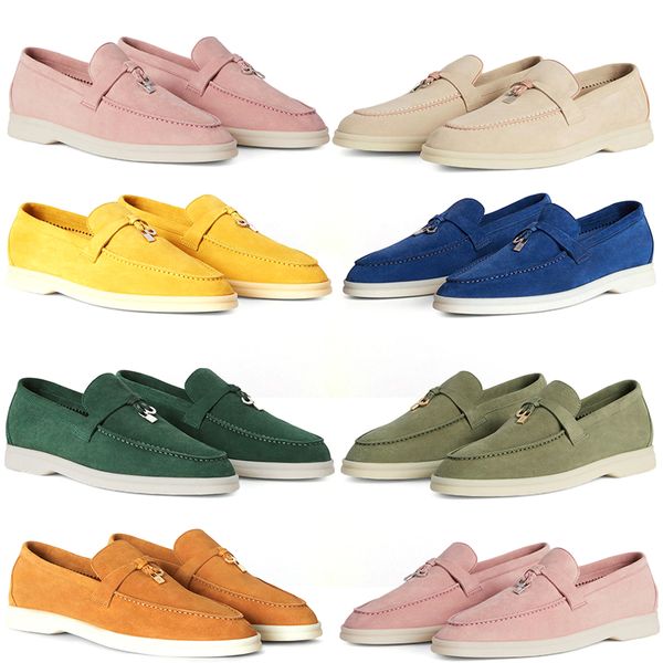 

men's casual shoes lp loafers flat low suede cow leather oxfords loro&piana moccasins summer walk comfort loafer slip on loafer rubber