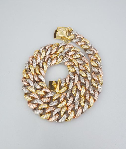 

mens bling chains 12mm 1618202224inch 3 colors gold plated bling ice out cz stone chain necklace for men jewelry6847810, Silver