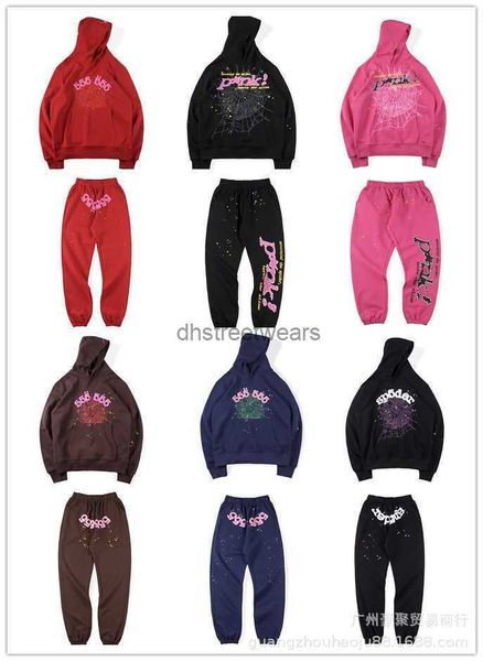 

mens hoodies sweatshirts tracksuit sweat suit spider 555 young thugg set stars same 55555 pants hoodie bibber and bodysuit casual leisure co, Black