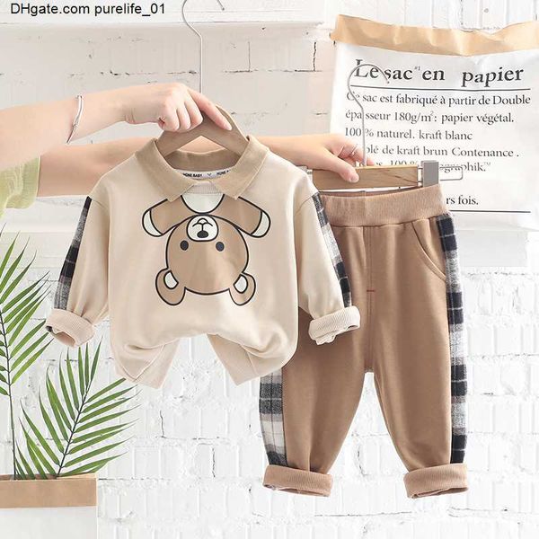 

toddler boys clothes autumn kids tracksuit bear sweatshirts pant 2pcs outfit children clothing suit for boys clothing sets, White
