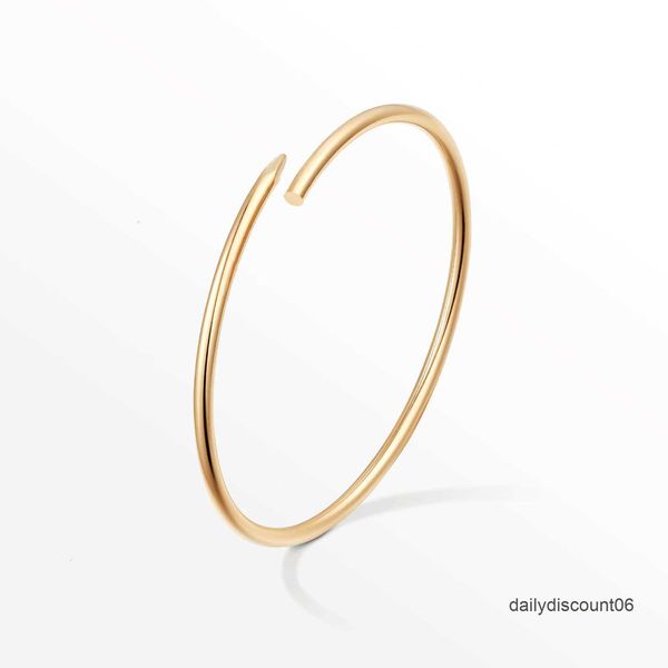 

bangle high edition small model slim nail bracelets bangles for women men aaa cubic zirconia 316l steel jewelry designer luxuryi7cr, Black