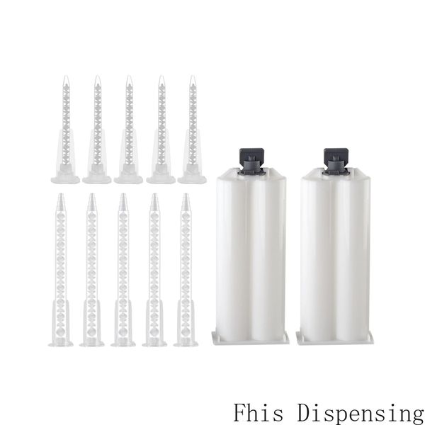 

details about 50ml dual cartridge epoxy resin dispenser static mixer mixing nozzle ratio 1:1