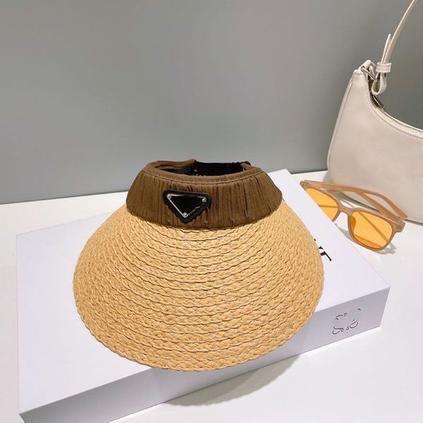 

designer visor for women hat sunscreen outdoor sports beach simple stylish wear a variety of comfortable colors and styles large brim protec, Blue;gray
