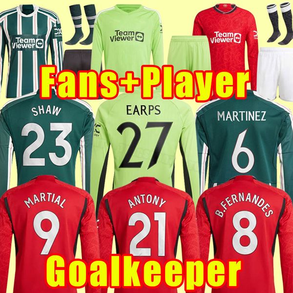 

long sleeve full set 23 24 sancho soccer jerseys ronaldo mans utds fernandes manchesters shew rashford football shirt 2023 2024 third antony, Black;yellow