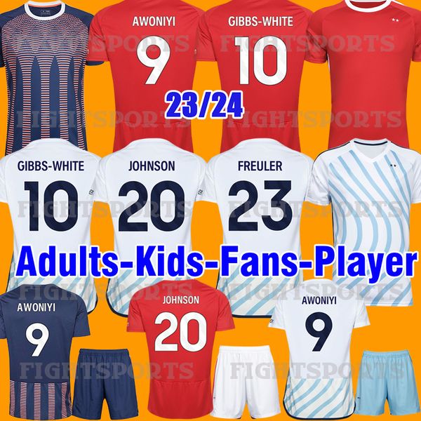 

nottingham forests 23 24 soccer jersey grabban johnson surridge 2023 men kids forest awoniyi ameobi mighten krovinovic zinckernagel lingard, Black;yellow