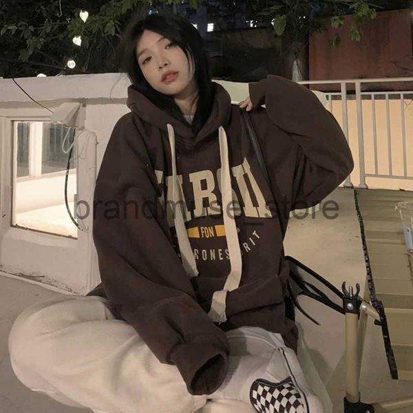 

womens hoodies sweatshirts deeptown vintage casual women pullovers harajuku graphic korean fashion streetwear brown hoodies winter thick loo, Black