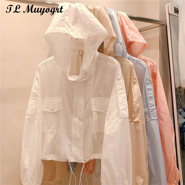 

women's jackets summer women hooded beach uv jacket female long sleeve sun protection clothing ladies pink sunscreen casual 230803, Black;brown