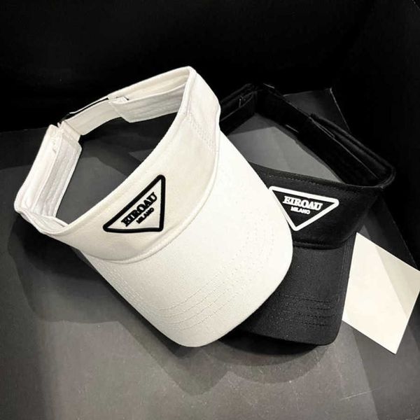 

r luxury summer empty hat female letter side triangle pressure adhesive headless cap male street casual sunshade baseball, Blue;gray