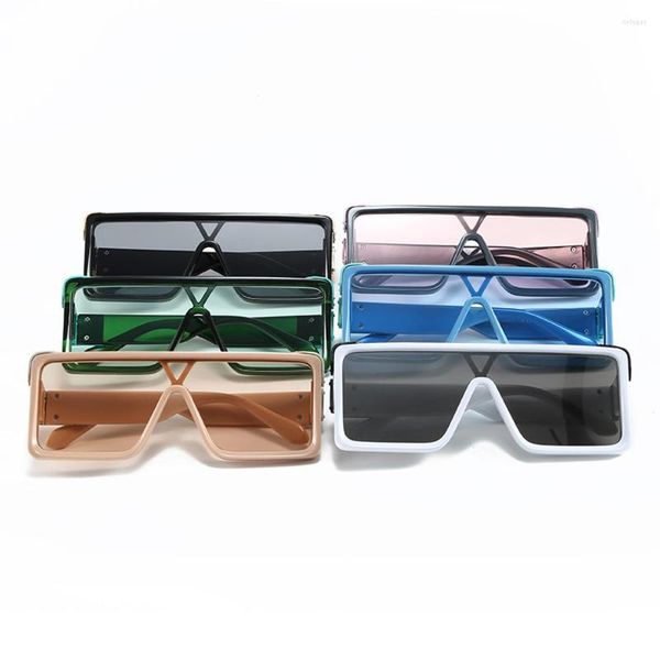 

sunglasses fashion brand oversized sun glasses men shades vintage black white square for women444, White;black