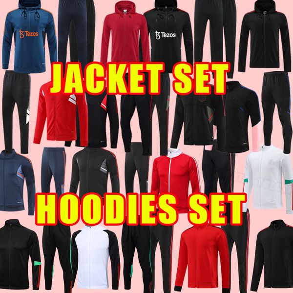 

jacket coat 22 23 sancho soccer tracksuits b.fernandes man utd rashford football shirt 2023 ronaldo martinez fred malacia eriksen manchester, Black