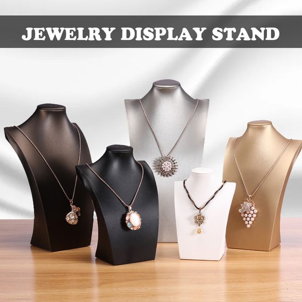 

mannequin 1pc mannequin bust necklace display rack jewelry display stand earrings organizer holder necklace exhibition display stand shelf 2, Khaki