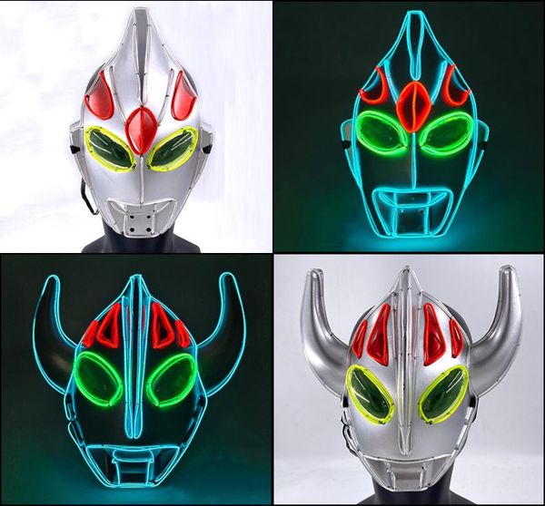 

costume accessories halloween led mask luminous neon light mask glow in the dark mascaras festival party costume cosplay masques p1526698, Silver
