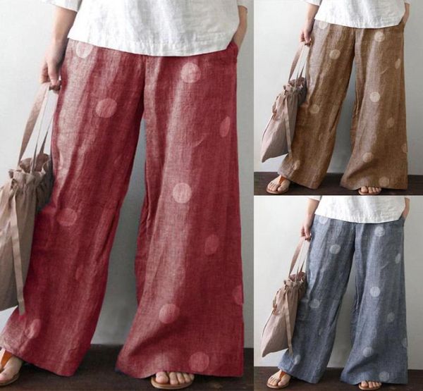 

women039s 2019 new pants wave point print wide leg loose pants5157335, Black;white