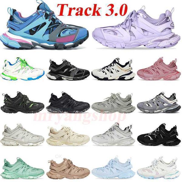 

brand luxury designer men women casual shoes track 3 3.0 runner triple white black sneakers tess.s. gomma leather trainer nylon printed plat