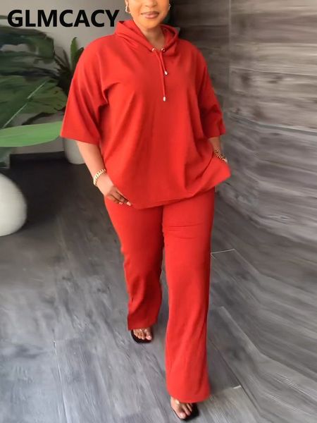 

women's two piece pant casual tracksuits half sleeve hooded slim set 230802, White