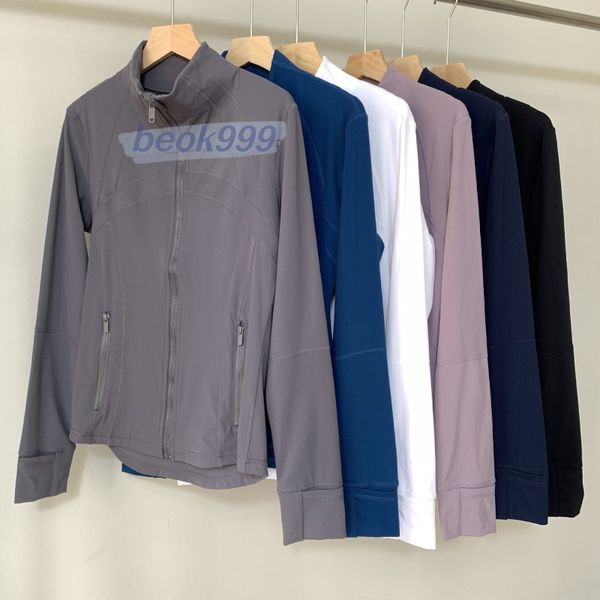 

fashion new ll yoga jacket women's fitness clothes long-sleeved running yoga jacket slim fit sports jacket activewear solid zip up swea