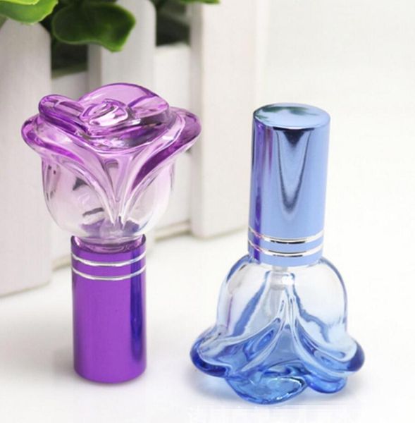 

2017 new fashion 100pcslot 6ml flower shape glass perfum bottles empty spray atomizer1029718