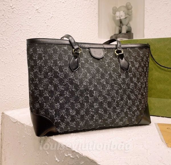 

fashion handbag tote bag canvas leather brand letter clasp closure large capacity pocket women shoulder bags small shopping bag