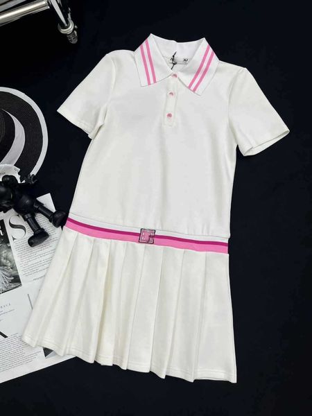 

summer new gaoding girl style fresh and sweet lapel low waist pleated short sleeved polo dress, Black;gray
