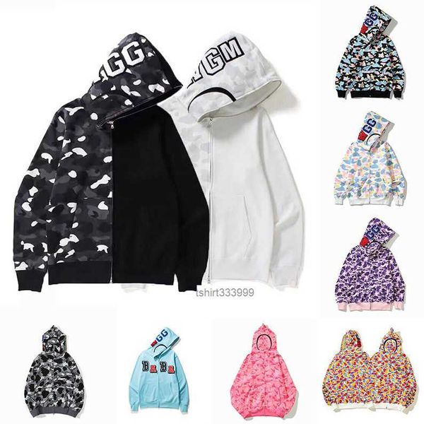 

23ss shark hoodies full zip up mens womens fashion men deisigners hoody sharks hoodies jacket man high-quality casual sweatshirts size m-3xl, Black