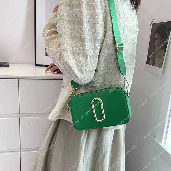 

cowhide 2023 shoulder camera belt hobo strap bag wide star single same color messenger matching bags europe and america luxurys handbags, Red;black