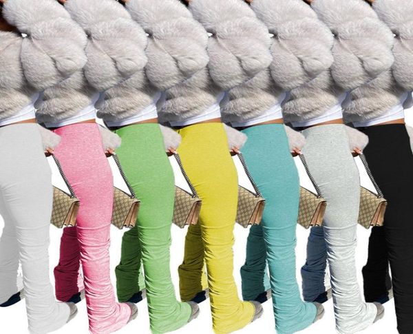 

womens stacked leggings joggers stacked slim fit sweatpants female leggings pants fitness streetwear solid trousers8357247, Black