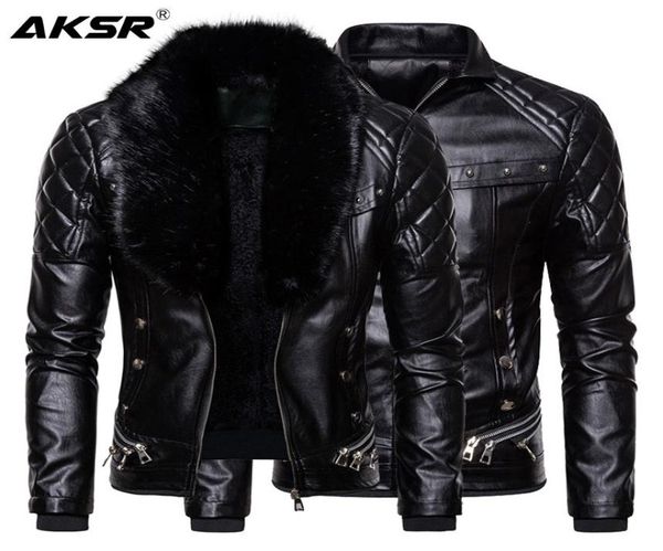 

men039s fur faux biker leather jacket collar detachable motocycle jackets coats casual pu chaqueta moto hombre3086733, Black