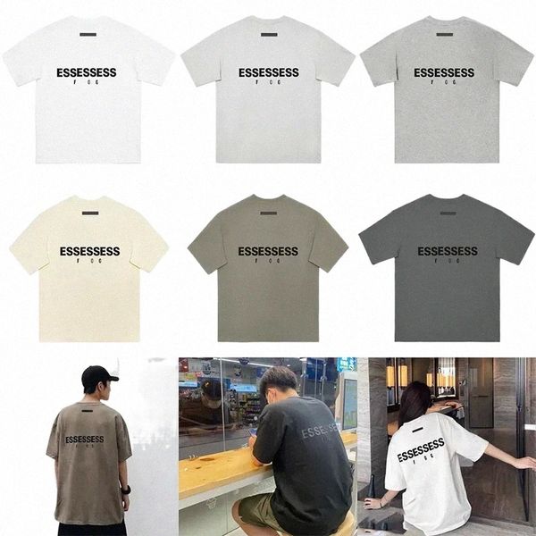 

shirts designer essent t shirt street casual essentail tshirt loose men women summer luxury shorts essen tshirts chest print tees essentiel, White;black