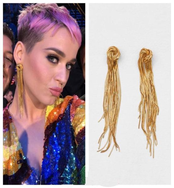 

vintage brand stud earring metal chain earrings for women punk jewelry femme brincos tassel pendant gothic gold earring bijoux8845400, Golden;silver