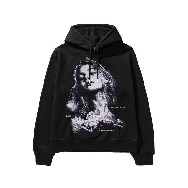 

womens hoodies sweatshirts american retro character printing hoodies women new sweatshirt oversize loose couples streetwear goth popular y2, Black