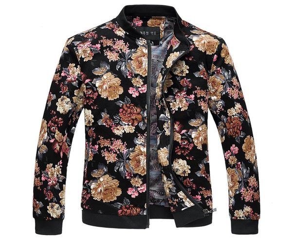 

whole bomber jacket men autumn new men floral jackets korean slim fit long sleeve men coats stand collar mens clothes win3020748, Black;brown