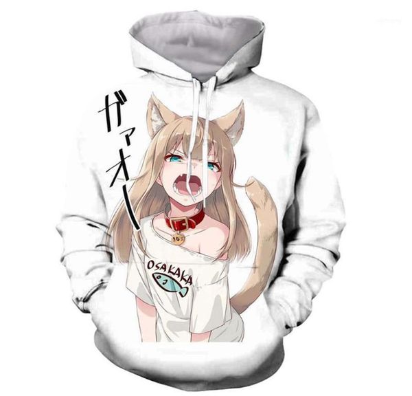

anime neko cat girl 3d hoodies galaxy space goku vegeta print streetwear men women sweatshirt pullovers122637851066, Black