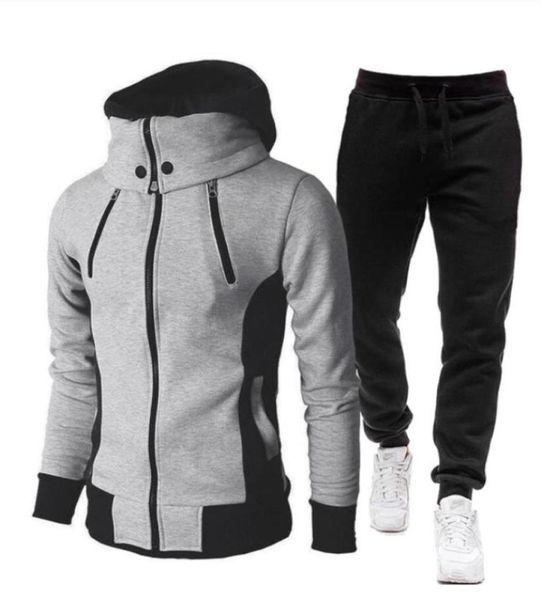 

autumn men039s tracksuit hoodie sets men brand sportswear hoodies sweatpant 2 pieces winter warm clothing sweatshirts pants sui3322049737, Gray