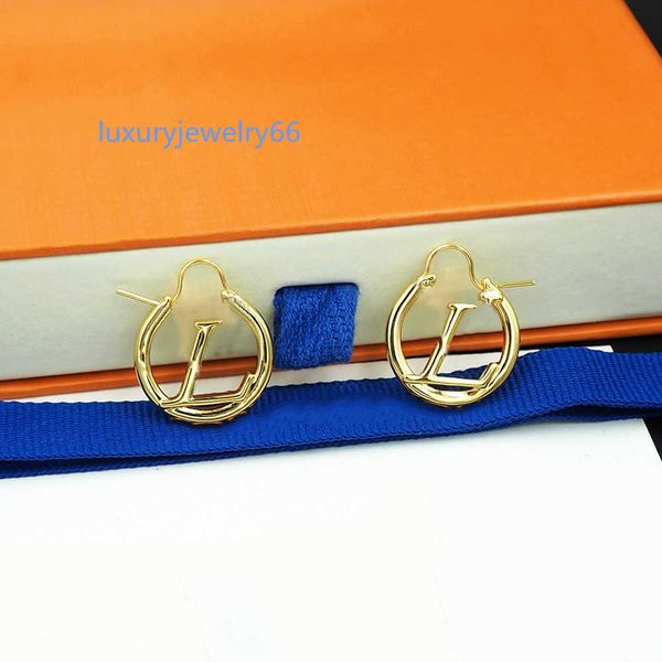 

2023 fashion jewelry designer huggie pendant earrings big circle for women earring designers letter v hoop earrings gift, Golden;silver