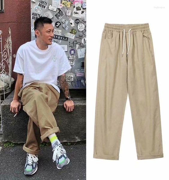 

men039s pants summer cotton straight men hip hop cargo men39s loose wideleg allmatch casual trousers6193798, Black