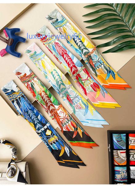 

18  silk scarf womens french retro tie bag small long ribbon decoration hair band h all-match ribbon, Blue;gray