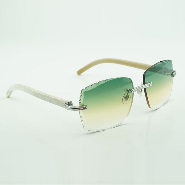 

new fashion frames sunglasses 0286o with new hardware natural white buffalo horn high-end sunglasses engraving lenses,, White;black