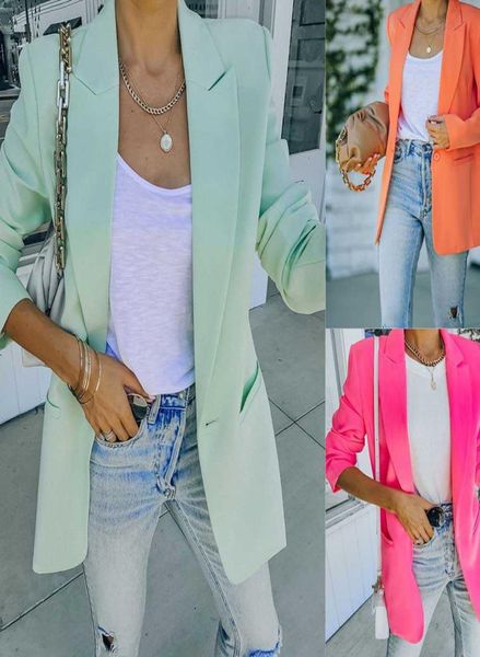 

ol workwear blazer casual women solid long sleeve pocket slim office lady blazer jacket suit 1pcs wdc8490 h09181448686, White;black