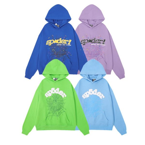 

mens hoodies sp5der 555555 hooded men women designer hoodies fashion popular logo letters printing pullover winter sweatshirts, Black