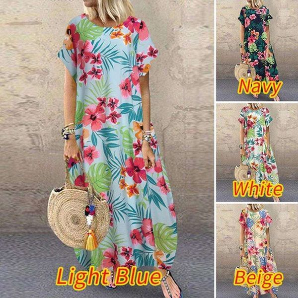 

flower print short sleeves vintage dress casual womens clothes, Black;gray