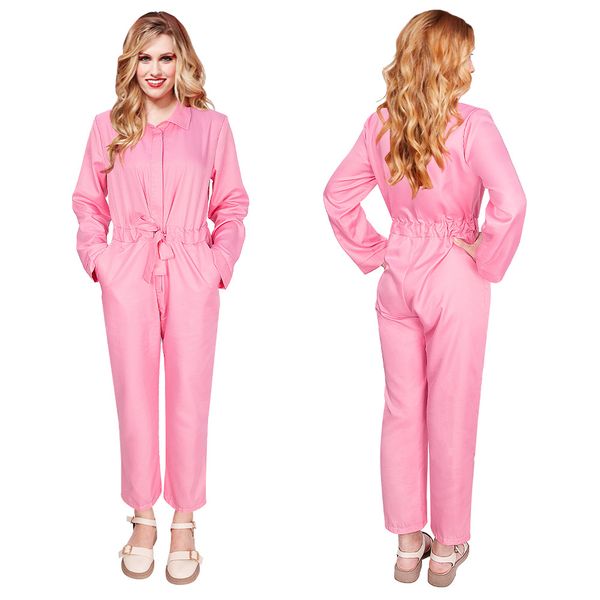 

women's jumpsuits role playing costume pink jumpsuit set cosplay clothing, Black;white