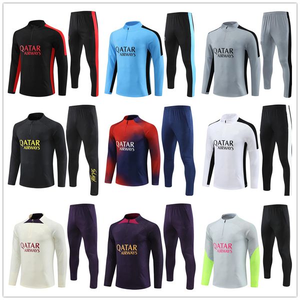 

psgs tracksuit 2023 mbappe parisi kids and men soccer training suit 23 24 football jogging jacket, Black