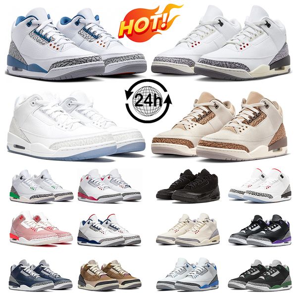 

jumpman 3 basketball shoes 3s palomino white cement reimagined wizards black cement fire red neapolitan muslin mens trainers women sneakers