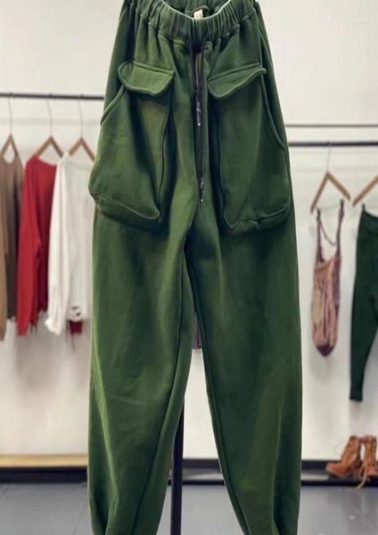 

women039s pants 2023 spring autumn arts style women cotton pocket patchwork anklelength casual loose elastic waist harem p5784311118, Black;white