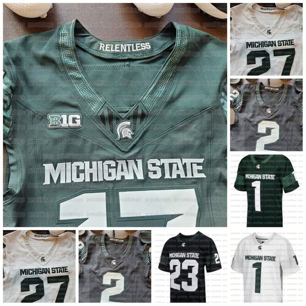 

michigan payton state thorne spartans football jersey jalen berger keon coleman cal haladay jacoby windmon noah kim jayden reed katin houser, Black;red