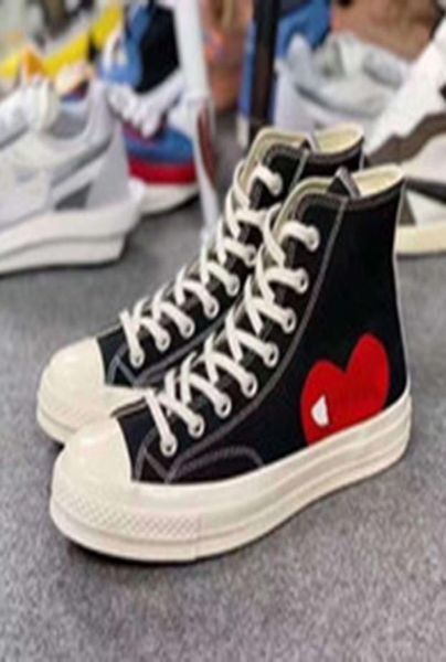 

2021 new luxury classic skate shoes chuck canvas play jointly big eyes high dot heart women men fashion designer sneakers chau9873097, Black