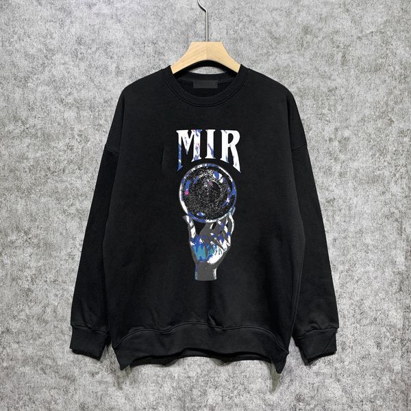 

sweater shirts designer mens t-shirts ink splash flow paint designers couples am ri shirts luxury long sleeve hip hop streetwear tees 9 col, Black