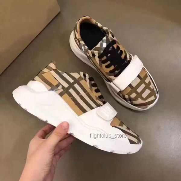 

burberies burbreries luxury brand casual shoes b22 genuine leather vintage women classic plaid coachtrainers vintage fashion trainer trainer, Black