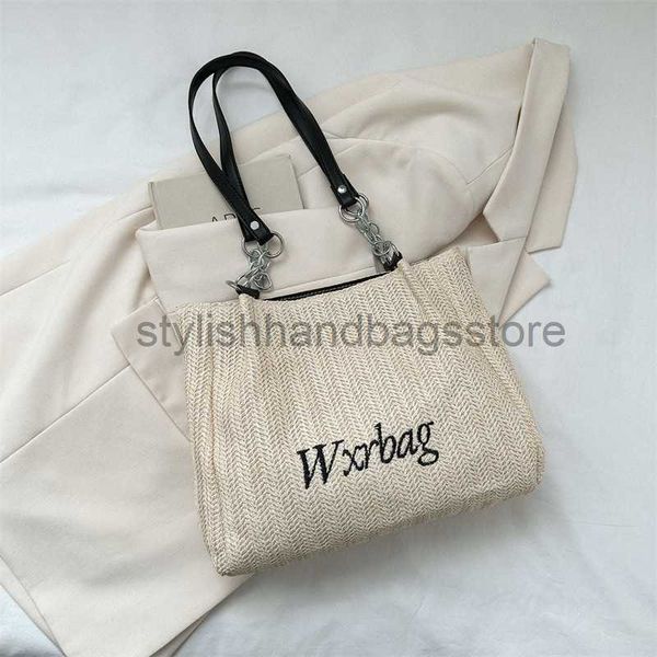 

beach grass for women with large capacity 2023 new trend shoulder summer woven casual and fashionable commuting tote bagstylishhandbagsstore
