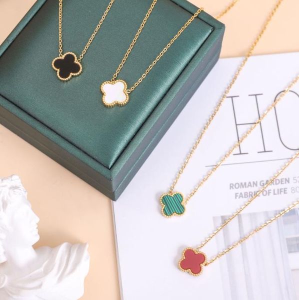 

four leaf clover necklace chain gold necklace 18k gold plated necklaces luxury designer necklace flowers fashional pendant necklace wedding, Silver